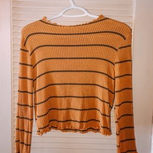 cropped ripped yellow top